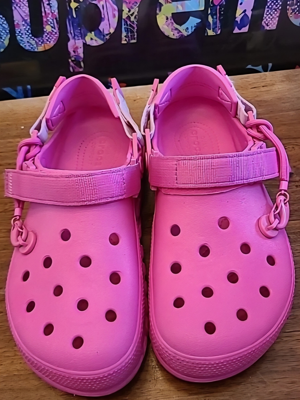 CROCS Pink Kids' Clog Sandals with Adjustable Heel Strap